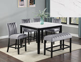 Pascal Black/Gray Counter Height Dining Bench from Crown Mark - Luna Furniture