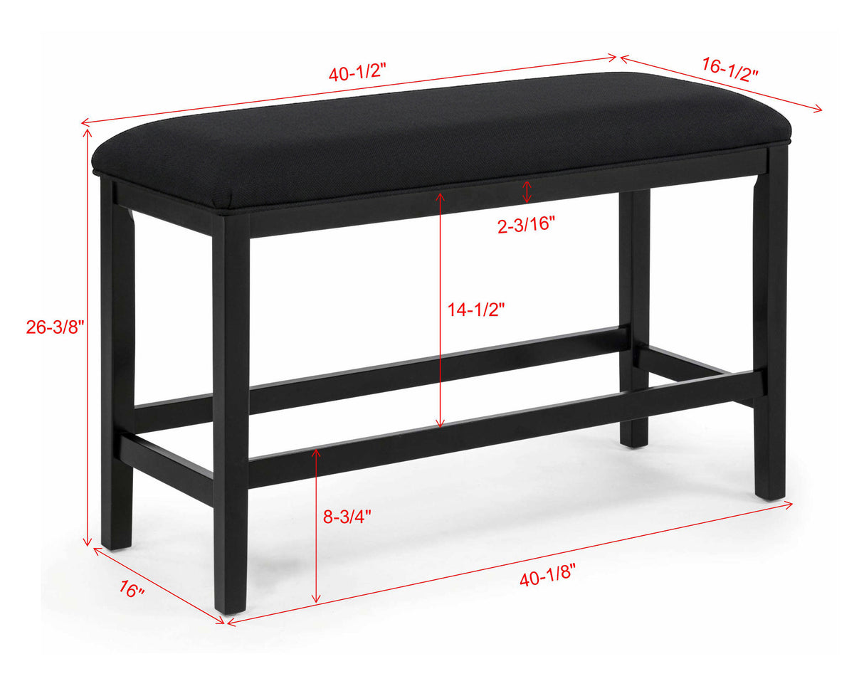 Sebastian Black Counter Height Bench