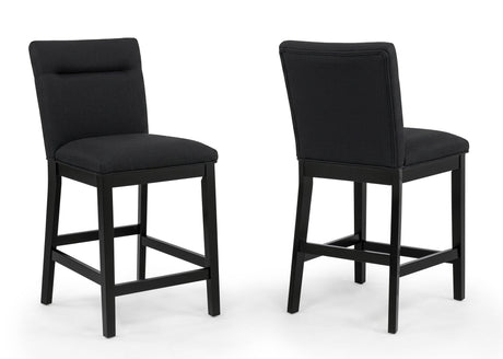 Sebastian Black Counter Height Chair, Set of 2 from Crown Mark - Luna Furniture