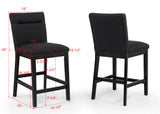 Sebastian Black Counter Height Chair, Set of 2