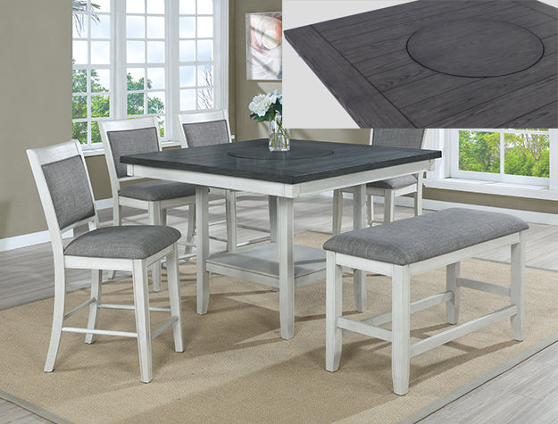 Fulton White Counter Height Dining Bench from Crown Mark - Luna Furniture