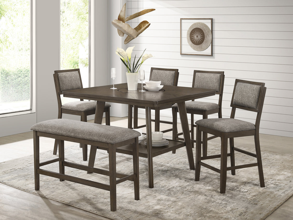 Ember Brown Square Counter Height Dining Set