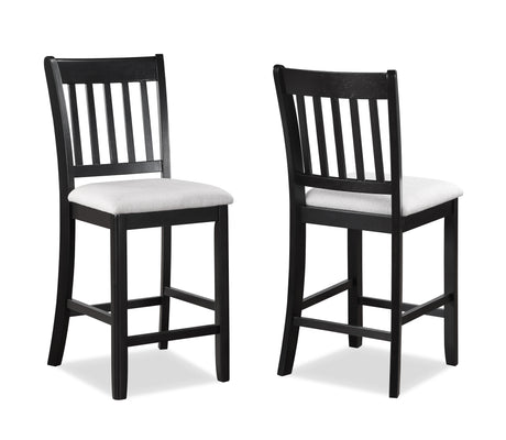 Salvador Black/White 5-Piece Counter Height Dining Set from Crown Mark - Luna Furniture