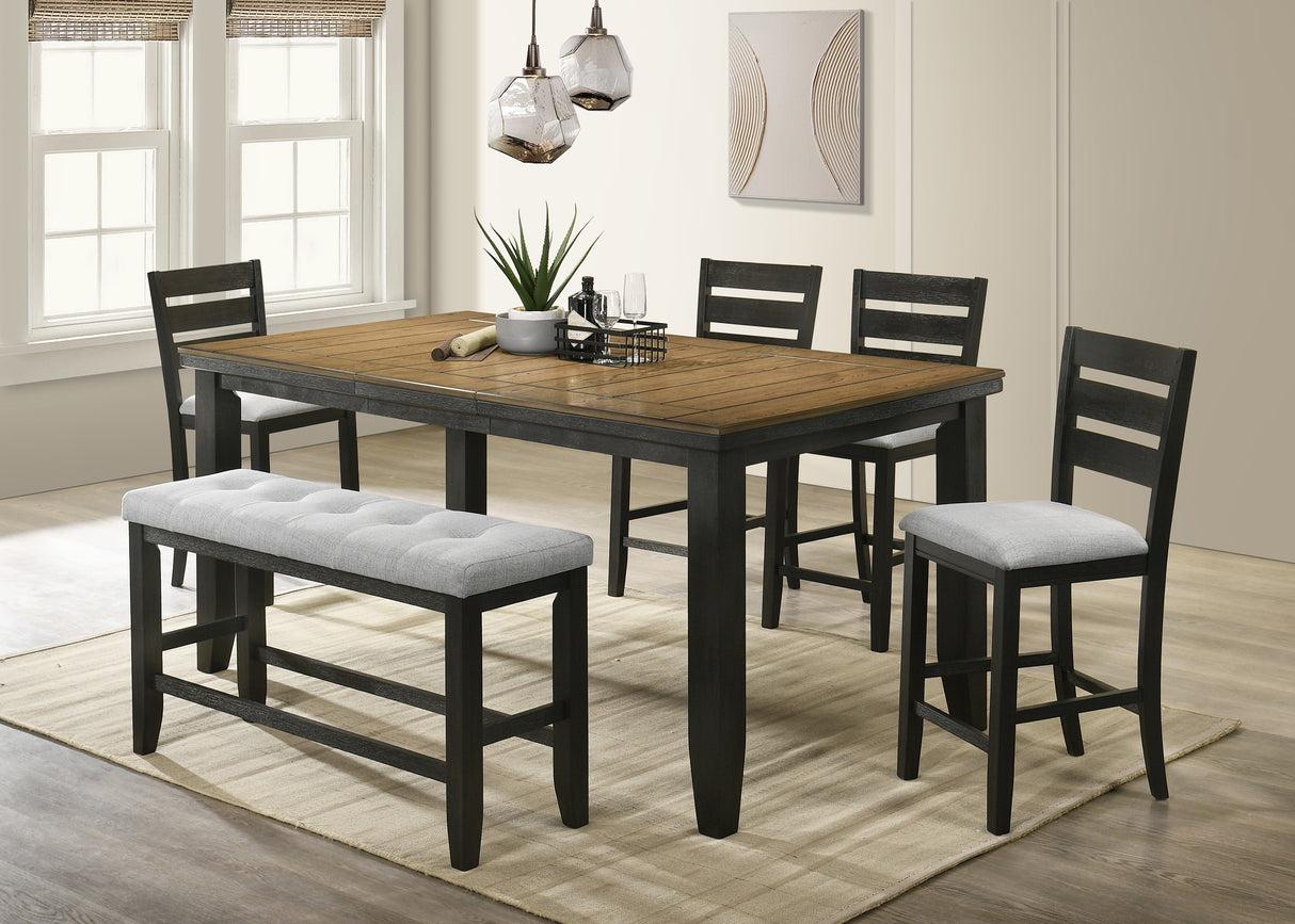 Bardstown Charcoal/Brown Counter Height Table from Crown Mark - Luna Furniture