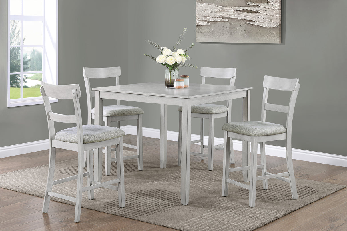 Henderson Driftwood 5-Piece Counter Height Dining Set from Crown Mark - Luna Furniture