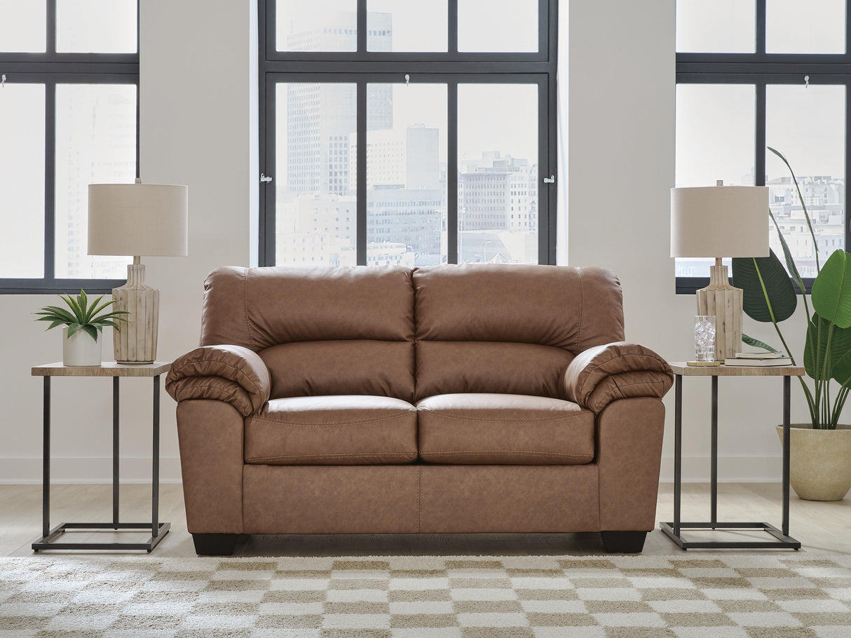 WillowBend Caramel Loveseat from Ashley Furniture - Luna Furniture