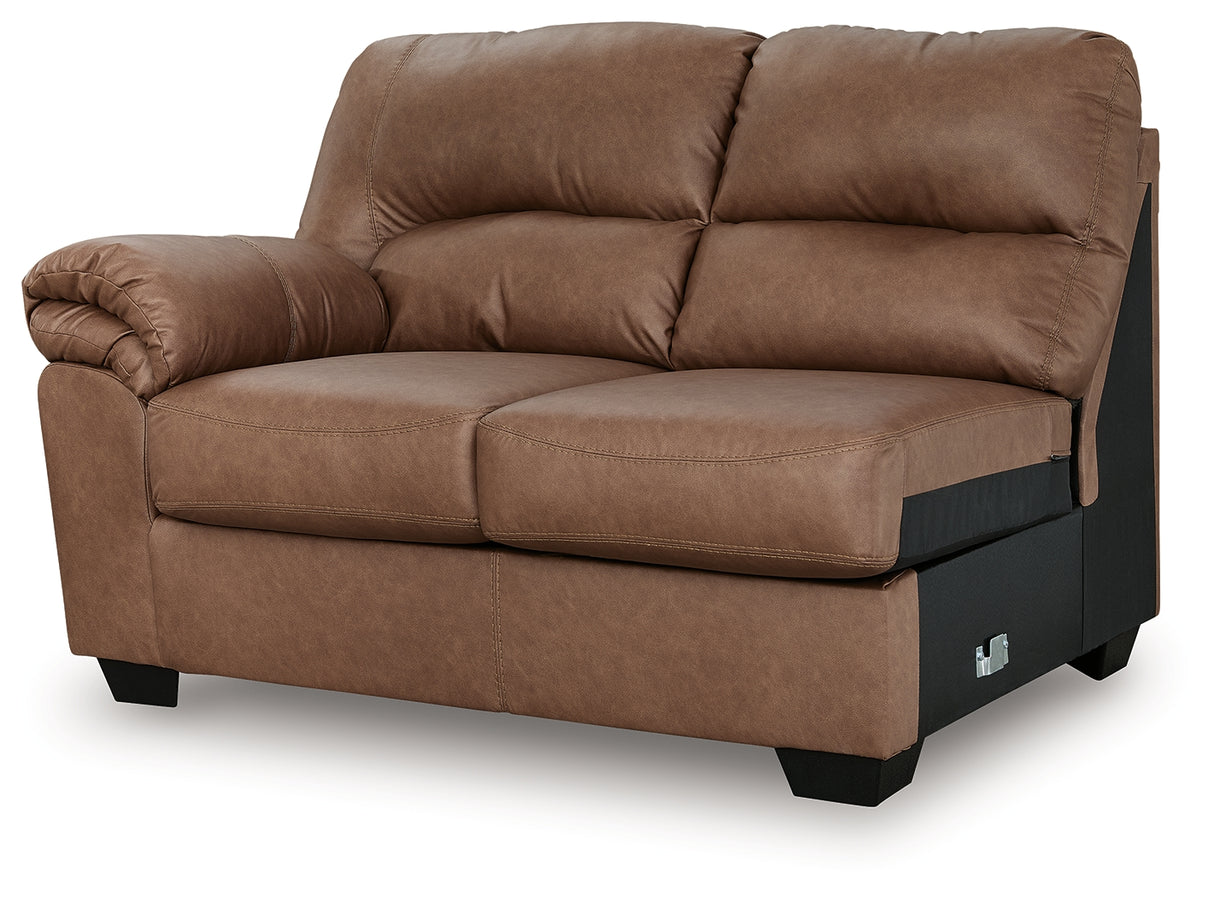 WillowBend Caramel Left-Arm Facing Loveseat from Ashley - Luna Furniture