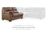 WillowBend Caramel Left-Arm Facing Loveseat from Ashley - Luna Furniture
