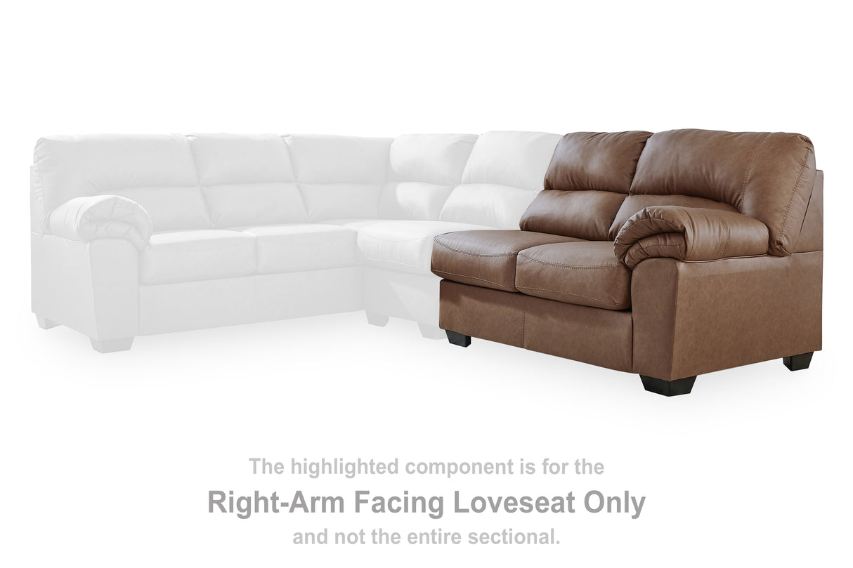 WillowBend Caramel Right-Arm Facing Loveseat from Ashley - Luna Furniture