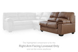 WillowBend Caramel Right-Arm Facing Loveseat from Ashley - Luna Furniture