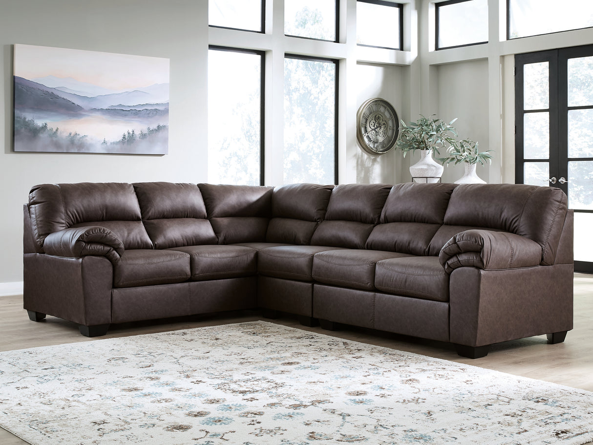 WillowBend Umber 3-Piece Sectional from Ashley Furniture - Luna Furniture