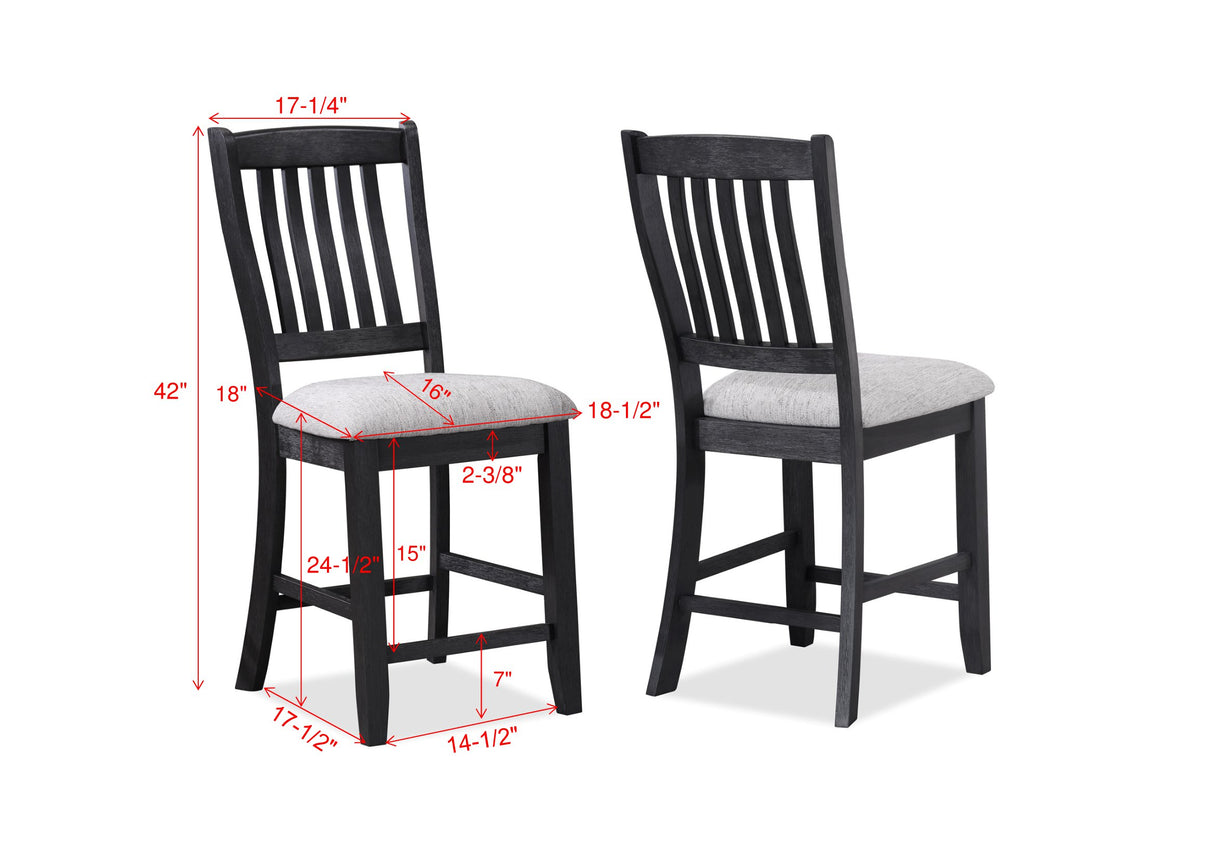 Buford Charcoal/Black Extendable Counter Height Dining Set