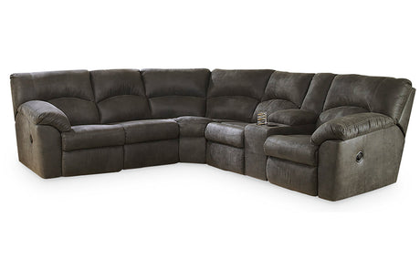 Tambo Pewter 2-Piece Sectional with Recliner from Ashley - Luna Furniture
