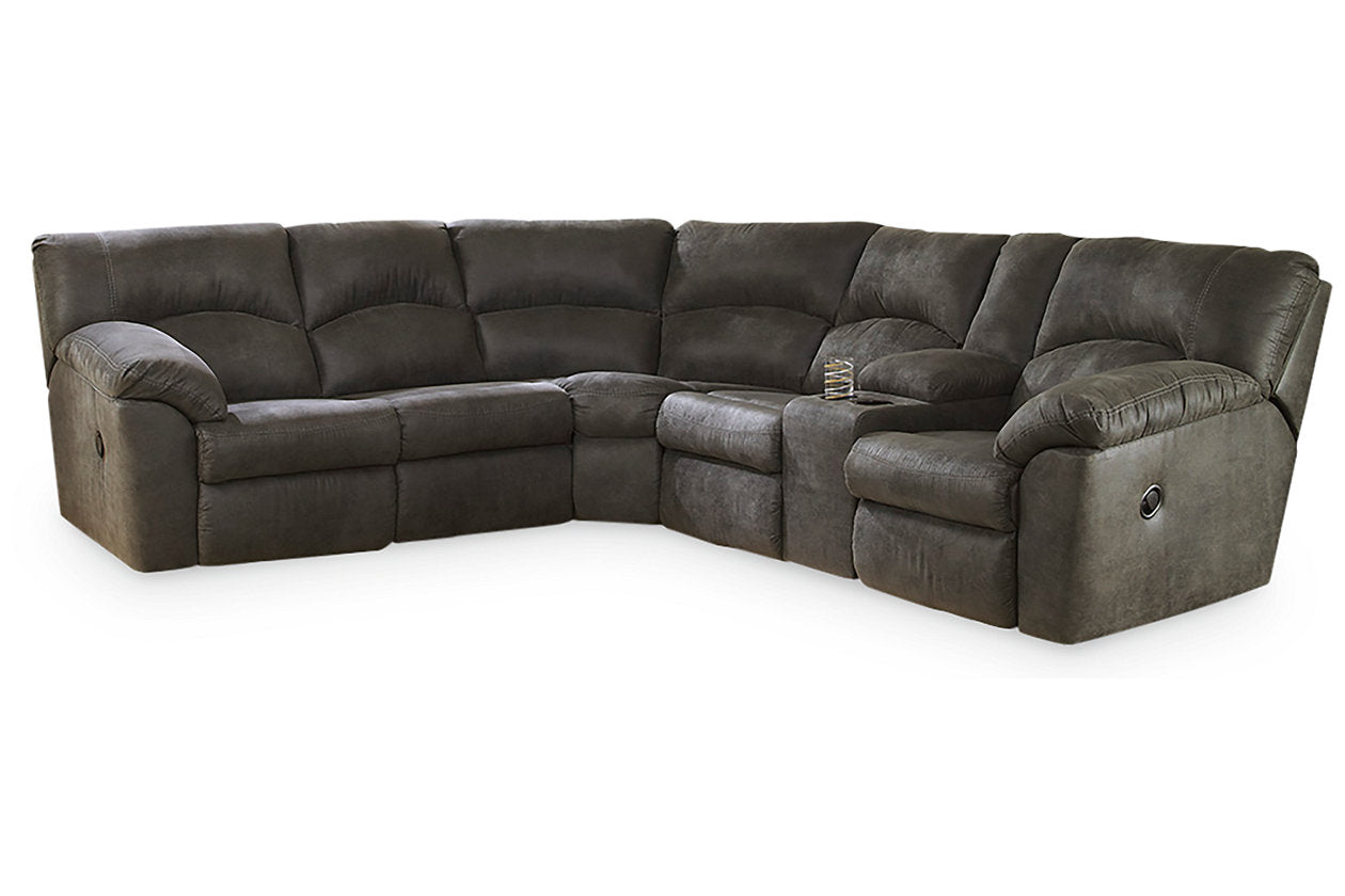 Tambo Pewter 2-Piece Reclining Sectional from Ashley - Luna Furniture