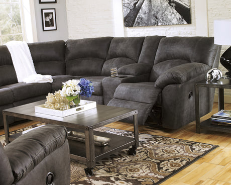 Tambo Pewter 2-Piece Reclining Sectional from Ashley - Luna Furniture
