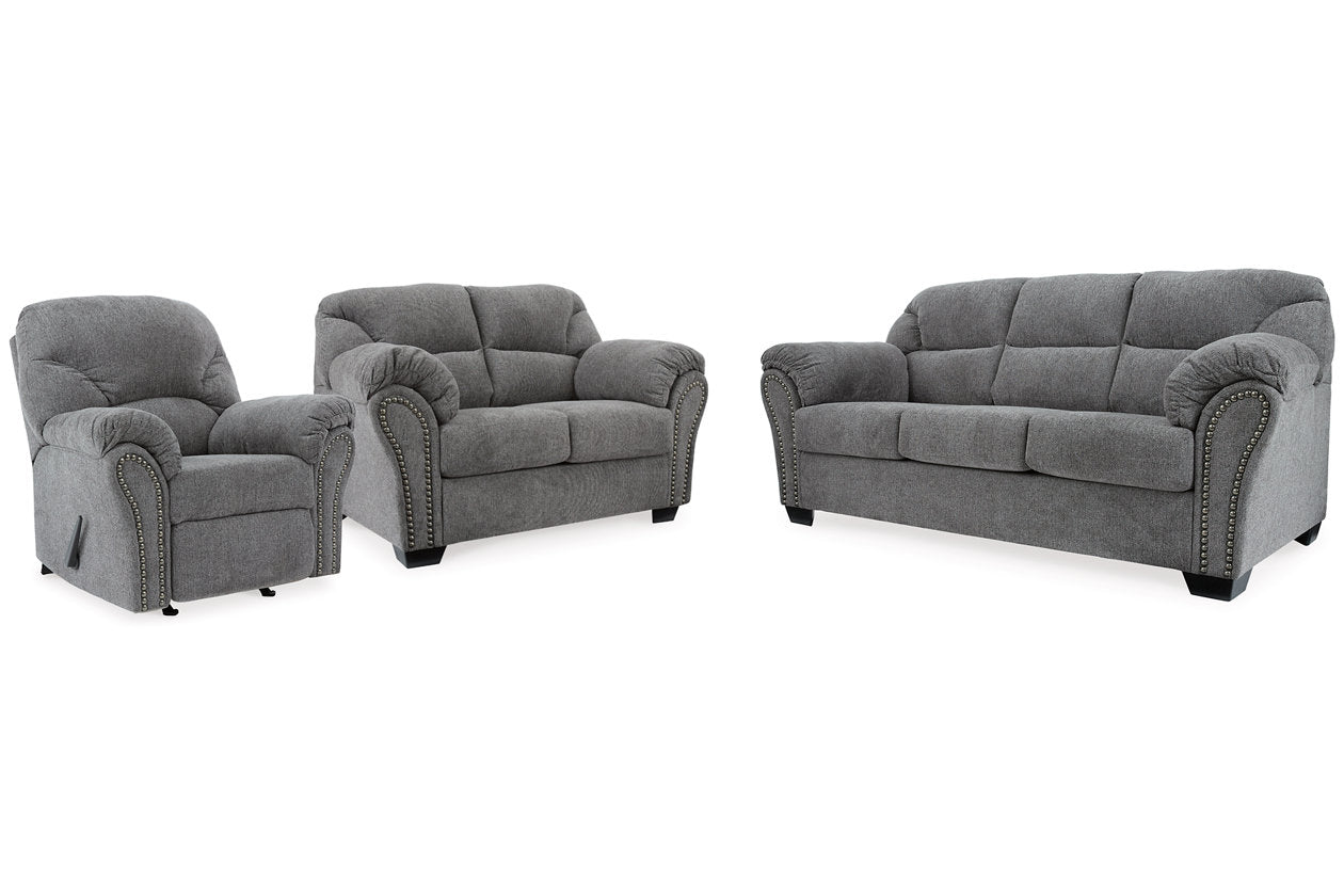 Allmaxx Pewter Sofa, Loveseat and Recliner from Ashley Furniture - Luna Furniture