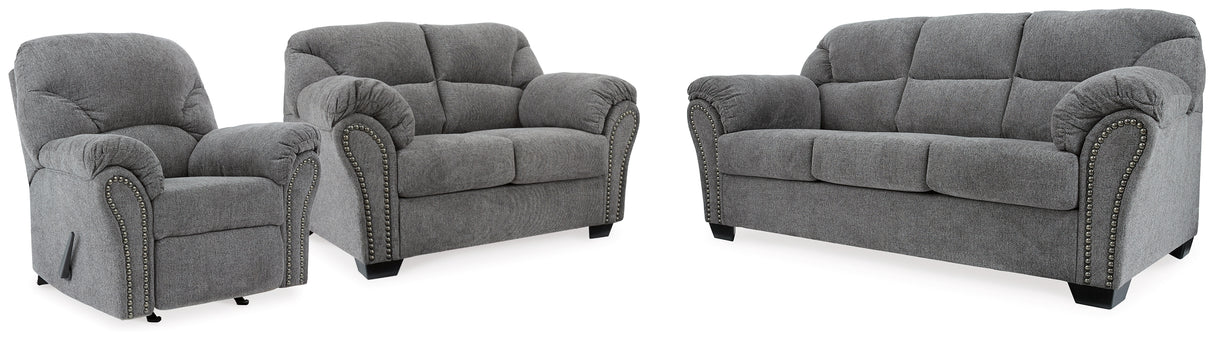 Allmaxx Pewter Sofa, Loveseat and Recliner from Ashley Furniture - Luna Furniture
