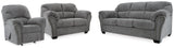 Allmaxx Pewter Sofa, Loveseat and Recliner from Ashley Furniture - Luna Furniture