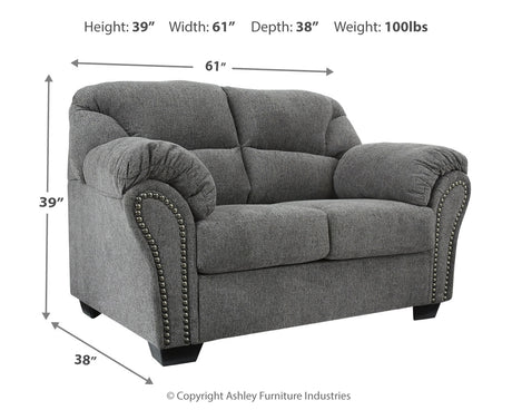 Allmaxx Pewter Loveseat from Ashley Furniture - Luna Furniture