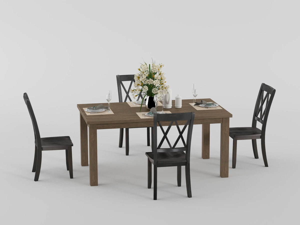 Janina Natural/White 5-Piece Dining Set from Homelegance - Luna Furniture