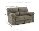 Alphons Putty Reclining Loveseat from Ashley - Luna Furniture