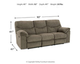 Alphons Putty Reclining Sofa, Loveseat and Recliner from Ashley - Luna Furniture