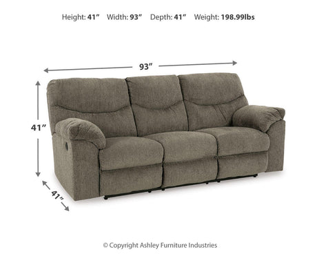 Alphons Putty Reclining Sofa from Ashley - Luna Furniture