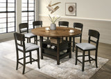 Oakly Brown Round/Square Counter Height Dining Set