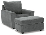 Stairatt Chair and Ottoman in Gravel from Ashley - Luna Furniture