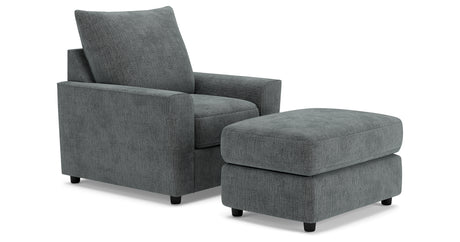 Stairatt Chair and Ottoman in Gravel from Ashley - Luna Furniture