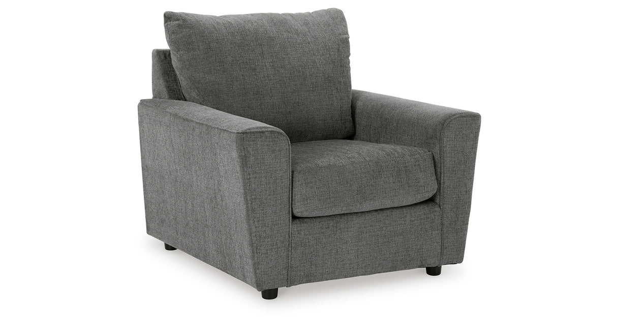 Stairatt Sofa, Loveseat, Chair and Ottoman in Gravel from Ashley Furniture - Luna Furniture