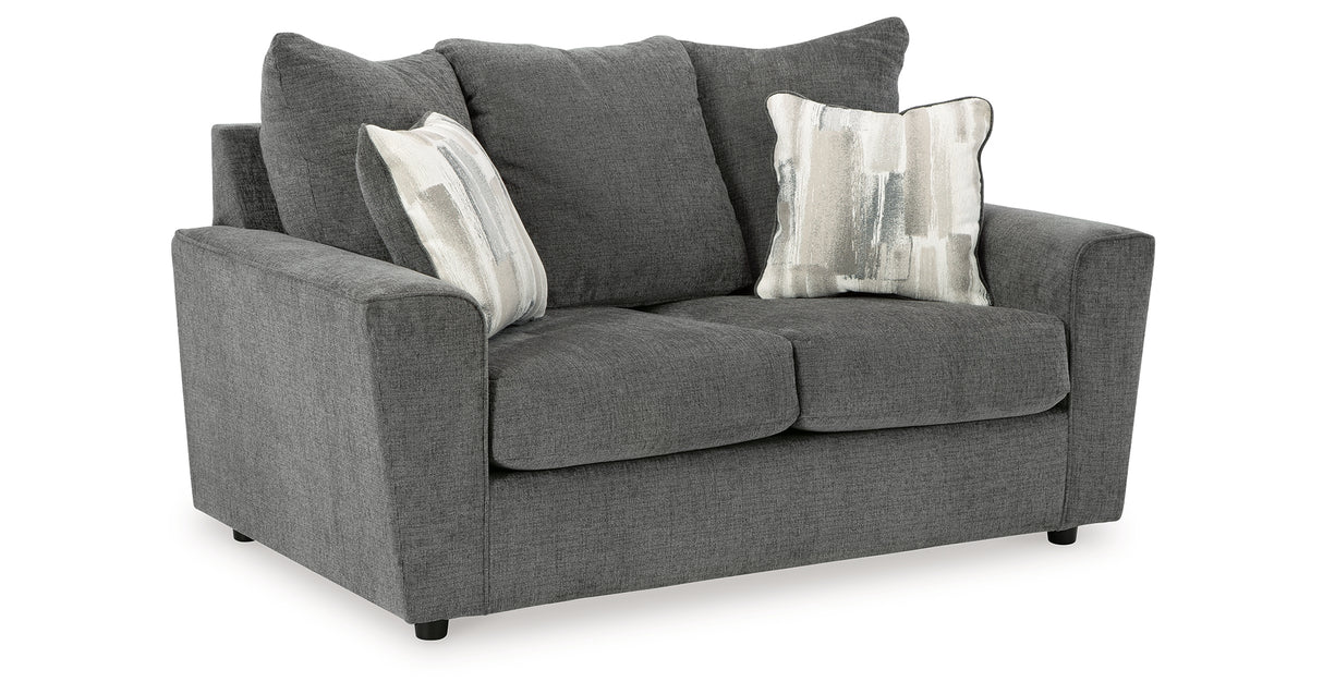 Stairatt Sofa, Loveseat, Chair and Ottoman in Gravel from Ashley Furniture - Luna Furniture