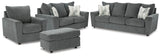 Stairatt Sofa, Loveseat, Chair and Ottoman in Gravel from Ashley Furniture - Luna Furniture