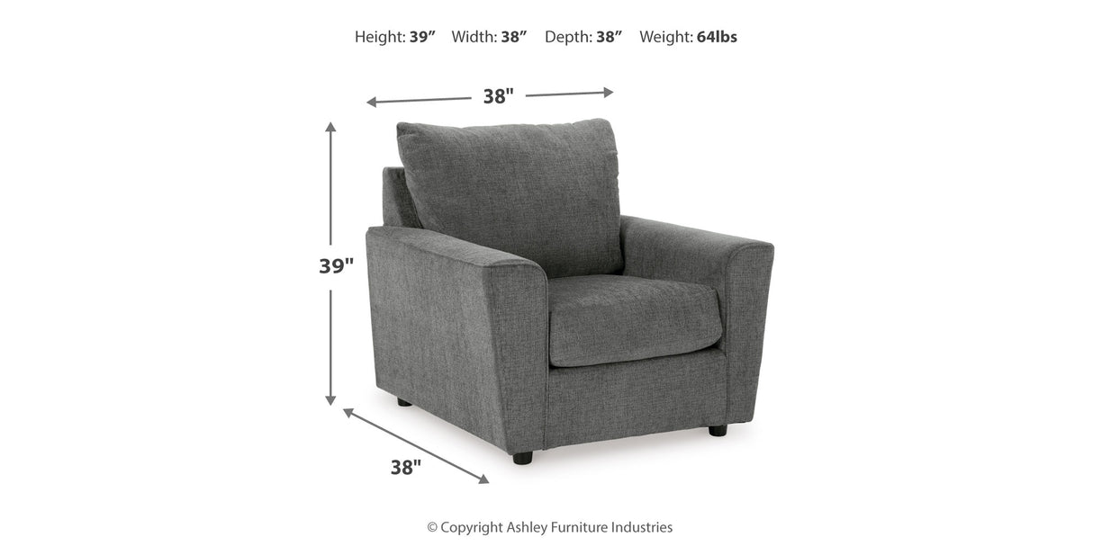 Stairatt Sofa, Loveseat, Chair and Ottoman in Gravel from Ashley Furniture - Luna Furniture