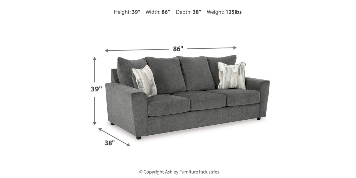 Stairatt Sofa, Loveseat, Chair and Ottoman in Gravel from Ashley Furniture - Luna Furniture