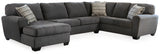 Ambee Slate 3-Piece LAF Chaise Sectional from Ashley - Luna Furniture