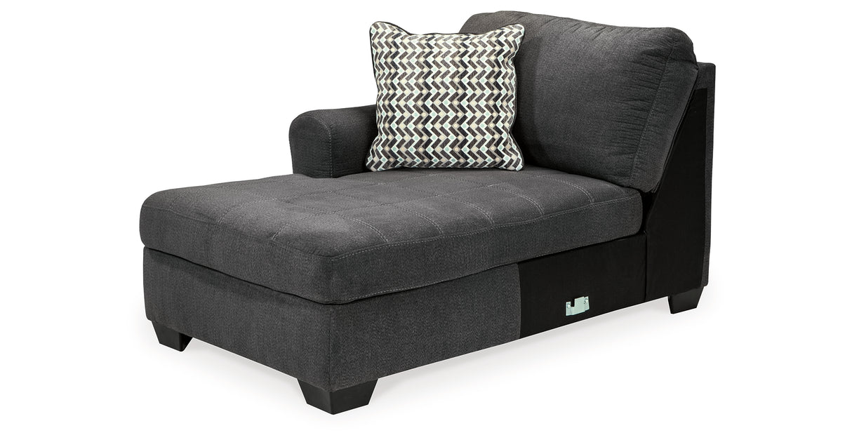 Ambee Slate 3-Piece Sectional with Ottoman from Ashley - Luna Furniture