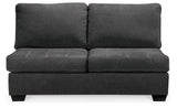 Ambee Slate Armless Loveseat from Ashley - Luna Furniture