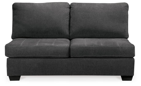 Ambee Slate Armless Loveseat from Ashley - Luna Furniture