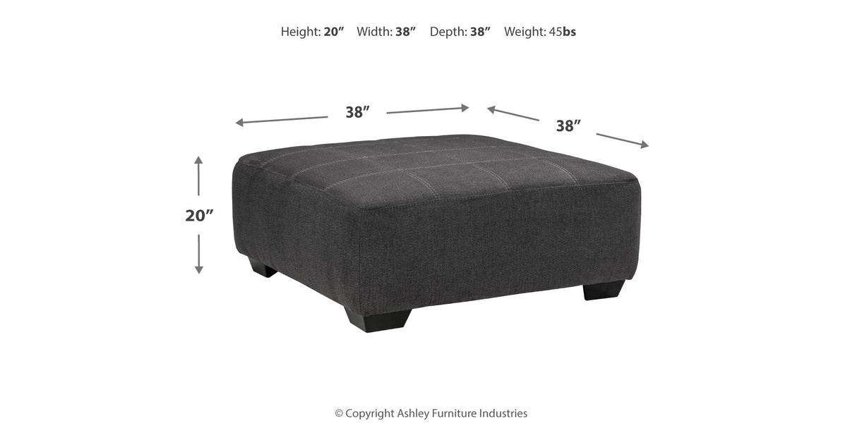 Ambee Slate Oversized Accent Ottoman from Ashley - Luna Furniture