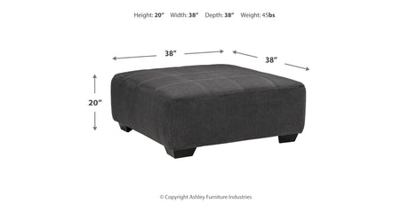 Ambee Slate 3-Piece Sectional with Ottoman from Ashley - Luna Furniture