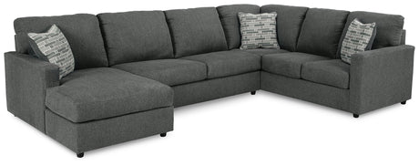 Edenfield Charcoal 3-Piece LAF Chaise Sectional from Ashley Furniture - Luna Furniture