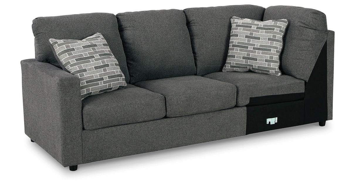 Edenfield Charcoal Left-Arm Facing Sofa with Corner Wedge from Ashley Furniture - Luna Furniture