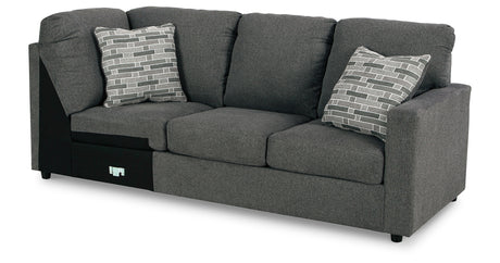 Edenfield Charcoal Right-Arm Facing Sofa with Corner Wedge from Ashley Furniture - Luna Furniture