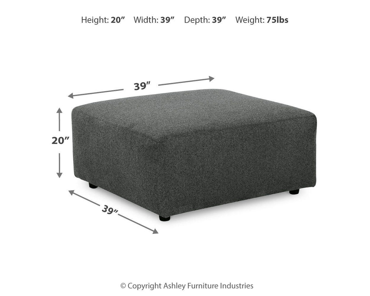 Edenfield Charcoal Oversized Accent Ottoman from Ashley - Luna Furniture