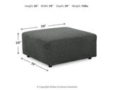 Edenfield Charcoal Oversized Accent Ottoman from Ashley - Luna Furniture