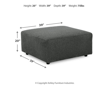 Edenfield Charcoal Oversized Accent Ottoman from Ashley - Luna Furniture