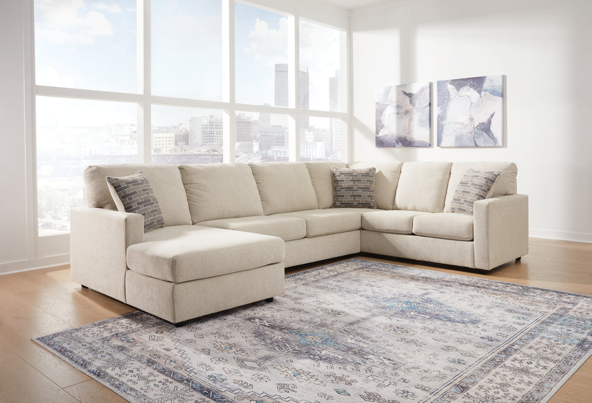 Edenfield Linen 3-Piece LAF Chaise Sectional from Ashley Furniture - Luna Furniture