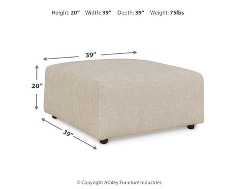 Edenfield Linen Oversized Accent Ottoman from Ashley - Luna Furniture