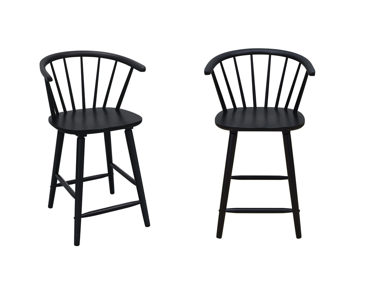 Janna Black Counter Height Stool, Set of 2 from Crown Mark - Luna Furniture